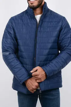 کاپشن مردانه شمعی سرمه‌ای 2639