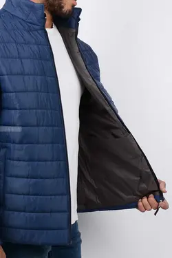 کاپشن مردانه شمعی سرمه‌ای 2639