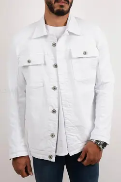 کت تک مردانه جین Z&K سفید 2671