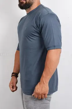 تیشرت مردانه یقه گرد طوسی‌تیره 2783