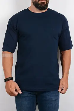 تیشرت مردانه یقه گرد سرمه‌ای 2786