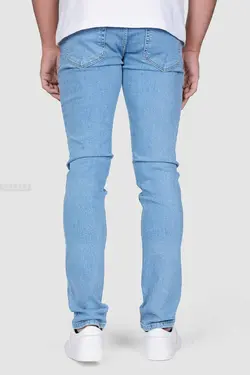 شلوار جین مردانه راسته طرح P&B آبی روشن 782