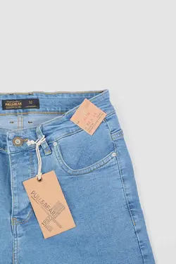 شلوار جین مردانه راسته طرح P&B آبی روشن 782