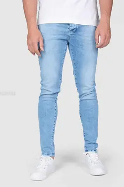 شلوار جین مردانه اسکینی طرح DKNY آبی روشن 775