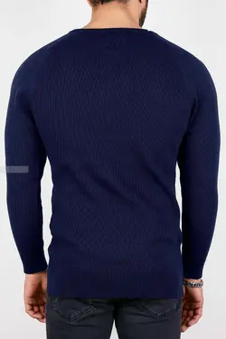 پلیور مردانه یقه گرد سرمه‌ای 2348