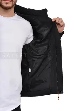 کاپشن مردانه ضد آب مشکی 1617