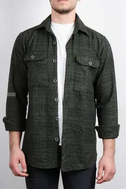 پیراهن مردانه پشمی سبزتیره 2841