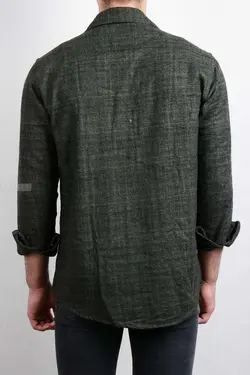 پیراهن مردانه پشمی سبزتیره 2841