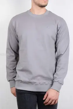 بلوز مردانه یقه گرد طوسی 2884