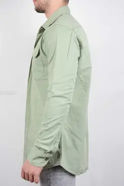 پیراهن مردانه کتان سبز‌روشن 2895