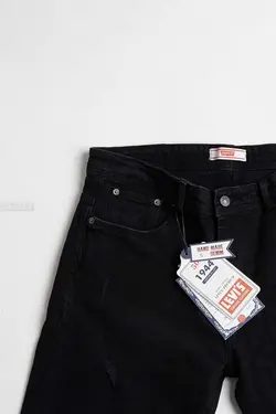 شلوار جین مردانه مام فیت مشکی 1010