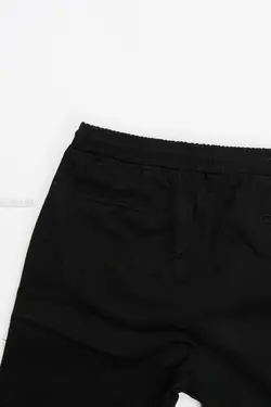 شلوار کتان مردانه کمرکش مشکی 1021