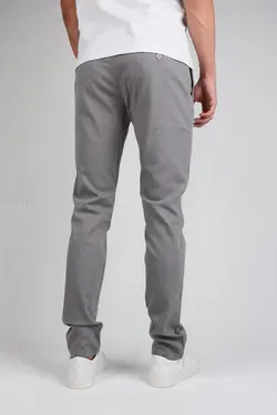 شلوار کتان مردانه اسلیم طوسی روشن 1017