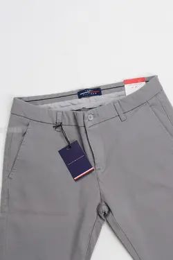 شلوار کتان مردانه اسلیم طوسی روشن 1017