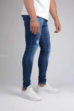 شلوار جین مردانه اسکینی MANGO سرمه‌ای 888