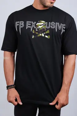 تیشرت مردانه طرح دار مشکی 2566