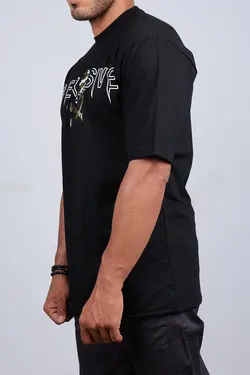 تیشرت مردانه طرح دار مشکی 2566