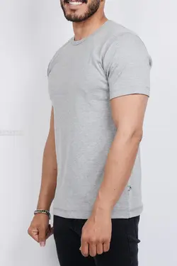 تیشرت یقه گرد ساده مردانه TOM TAILOR طوسی ملانژ 429