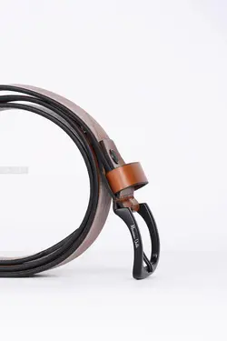 کمربند مردانه چرم طبیعی Massimo Dutti قهوه‌ای روشن 252
