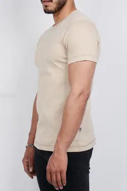 تیشرت یقه گرد ساده مردانه TOM TAILOR کرم 2456