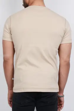 تیشرت یقه گرد ساده مردانه TOM TAILOR کرم 2456