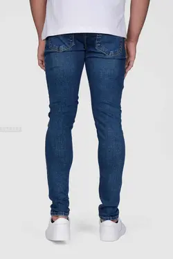 شلوار جین مردانه اسکینی طرح DKNY آبی 774