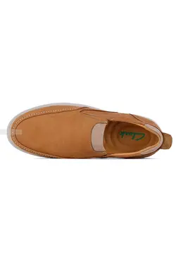 کفش روزمره مردانه چرم طبیعی Clarks قهوه‌ای روشن 733