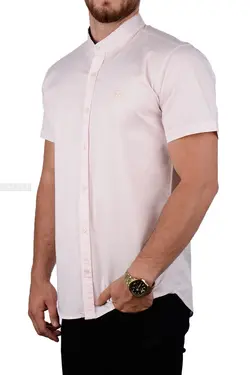 پیراهن آستین کوتاه مردانه Burberry صورتی 2084