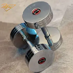 دمبل تمام استیل نقره ای