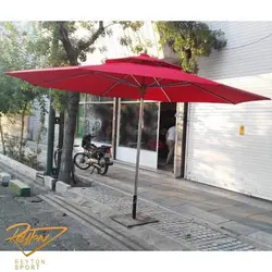 چتر پایه وسط مدل مدیترانه استیل و چوبی