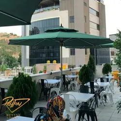 چتر پایه وسط مدل مدیترانه استیل و چوبی