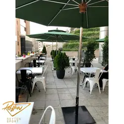 چتر پایه وسط مدل مدیترانه استیل و چوبی