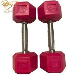 دمبل شش ضلعی رنگی 5 کیلویی