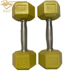 دمبل شش ضلعی رنگی 4 کیلویی