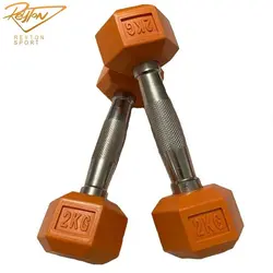 دمبل شش ضلعی رنگی 2 کیلویی