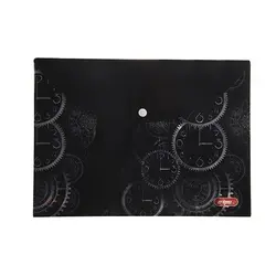 پوشه دکمه دار کلیپس طرح ساعت