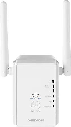 MEDlON P85059 MD87959 Dual Band WiFi Amplifier with LAN Connection