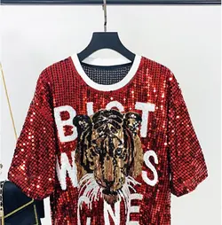 بلوز زنانه دخترانه پولک دوزی شده