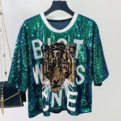 بلوز زنانه دخترانه پولک دوزی شده