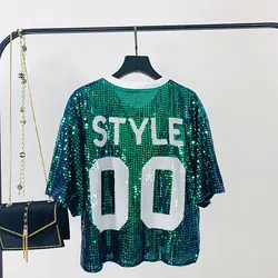 بلوز زنانه دخترانه پولک دوزی شده