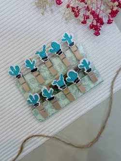 پک گیره چوبی طرح کاکتوس