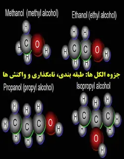 جزوه شیمی الکل ها: طبقه بندی، نامگذاری، واکنش ها و آزمایش های شناسایی