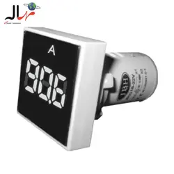 چراغ سیگنال آمپرمتر AC مربع 0A-100A قطر22 JBH (با CT)