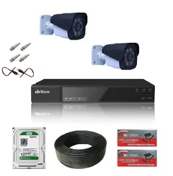 پکیج دوربین مداربسته 2 دوربین فول اچ دی -دید درشب رنگی ( WARM LIGHT )