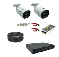 پکیج دوربین مداربسته 2 دوربین فول اچ دی دید درشب رنگی