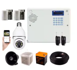 پکیج دزدگیر اماکن سایلکس مدلSG8-S سیم کارتی + دوربین بیسیم لامپی چرخشی