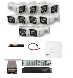 پکیج دوربین مداربسته ۱۰ عددی فول اچ دی مناسب برای باغ و کارخانه و ساختمان/هارد ذخیره+  مودم سیم کارتی