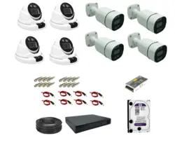 پکیج 8 عدد دوربین مداربسته دام و بولت فول اچ دی پلاک خوان و تشخیص چهره