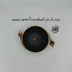 ظروف پذیرایی فلزی گل لیلیوم مشکی-طلایی