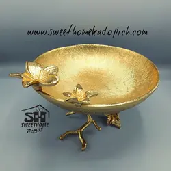 ظروف پذیرایی آلومینیومی مدل ریشه گل طلایی
